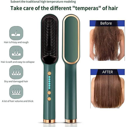 2-in-1 Professional Electric Hair Straightener Comb Brush